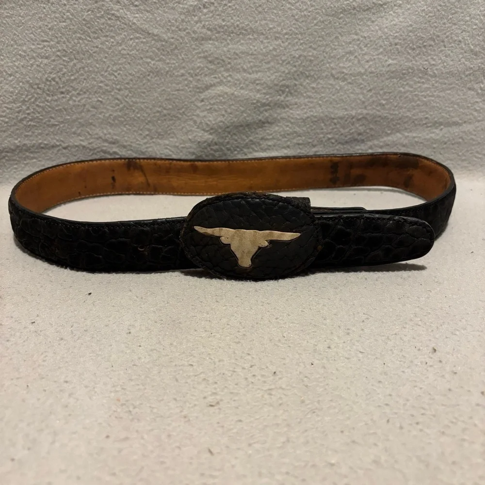 Ri-Ram Men’s Black Leather Belt Made in Mexico size 36